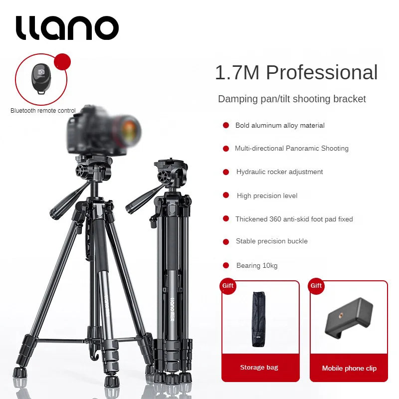 Llano KT003 Professional Camera Tripod with Fluid Head — 15KG Load, Travel-Ready