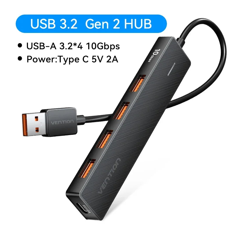 USB 3.2 Gen2 Hub – 5-Port 10Gbps USB-A & USB-C Multiport Adapter for MacBook, iPad & Laptop