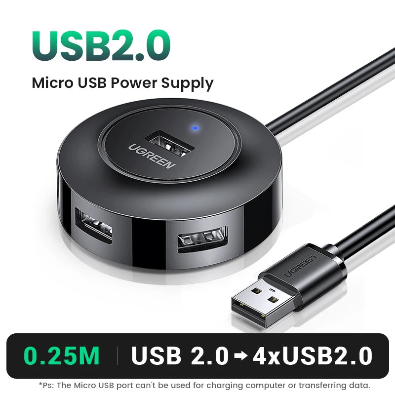 USB-C Hub β 4-Port USB 3.0 Splitter Adapter for Laptops, Tablets & Desktop PCs