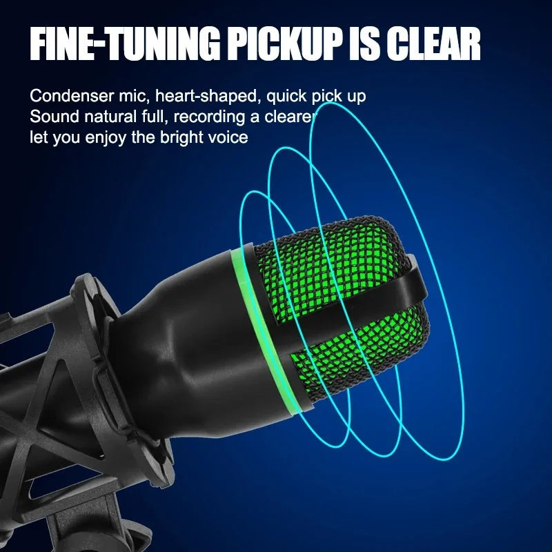 Professional USB RGB Condenser Microphone – Anti-Blowout Desktop Mic for Streaming, Gaming, Podcasts & Vocals