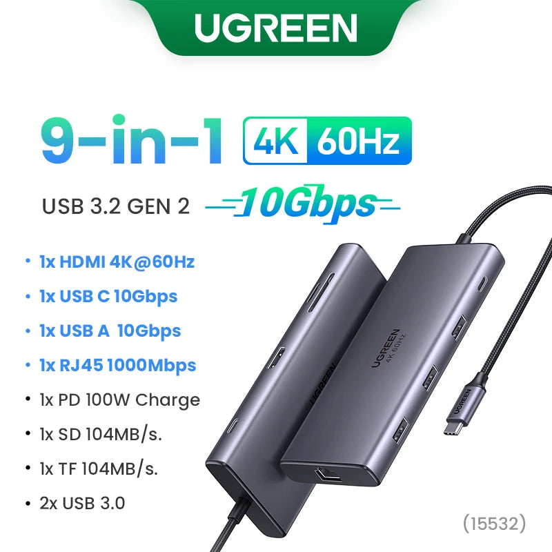 Dual HDMI USB-C Docking Station – Up to 13-in-1 with 8K/4K Output, RJ45, PD 100W & USB 3.0