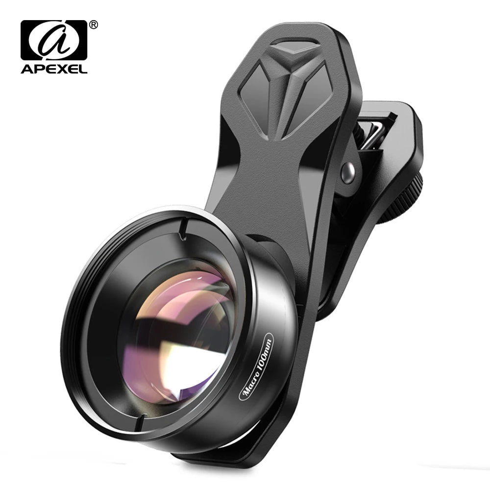APEXEL 100mm Macro Phone Lens — 4K HD with Optional CPL & Star Filter for iPhone & Android