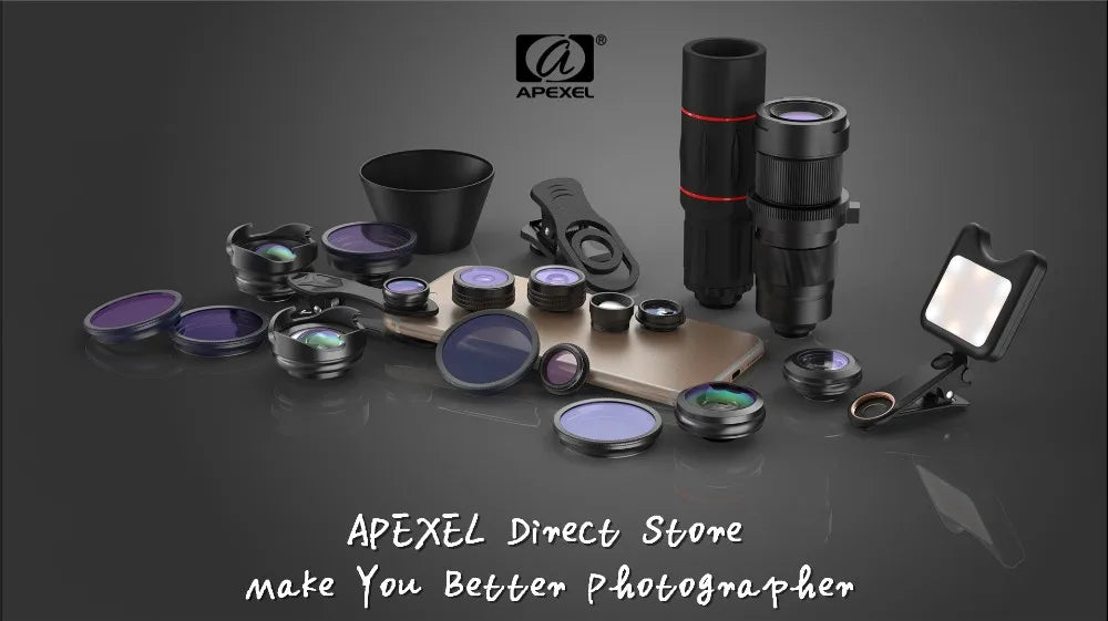 APEXEL APL-HB100MM 100mm Macro Phone Lens Kit — 4K HD with CPL & Star Filter Bundle