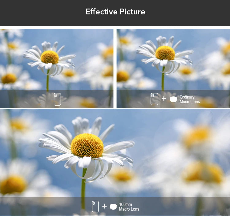 APEXEL 100mm Macro Phone Lens — 4K HD with Optional CPL & Star Filter for iPhone & Android