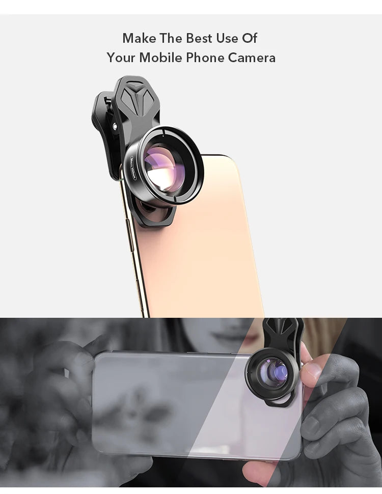 APEXEL 100mm Macro Phone Lens — 4K HD with Optional CPL & Star Filter for iPhone & Android