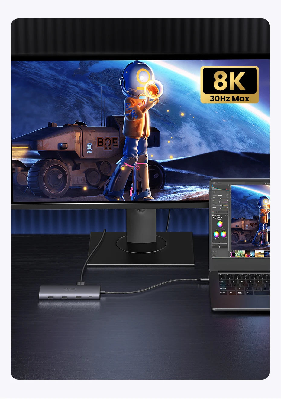 Dual HDMI USB-C Docking Station – Up to 13-in-1 with 8K/4K Output, RJ45, PD 100W & USB 3.0
