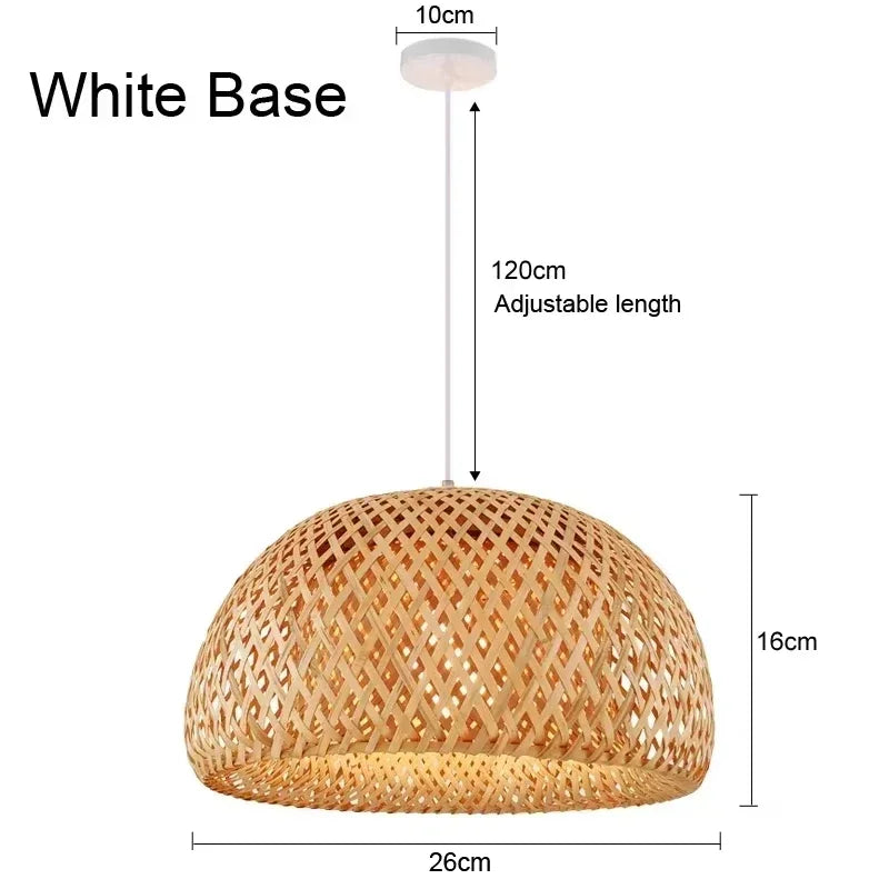 Bamboo Rattan Pendant Light – Handwoven Wicker Ceiling Lamp for Dining Room, Bedroom & Hotel
