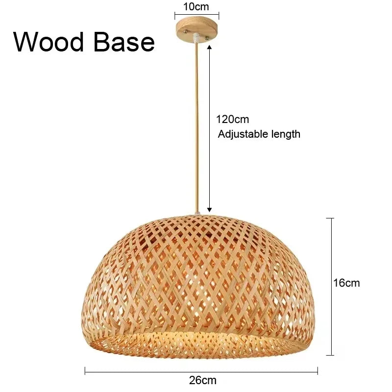 Bamboo Rattan Pendant Light – Handwoven Wicker Ceiling Lamp for Dining Room, Bedroom & Hotel