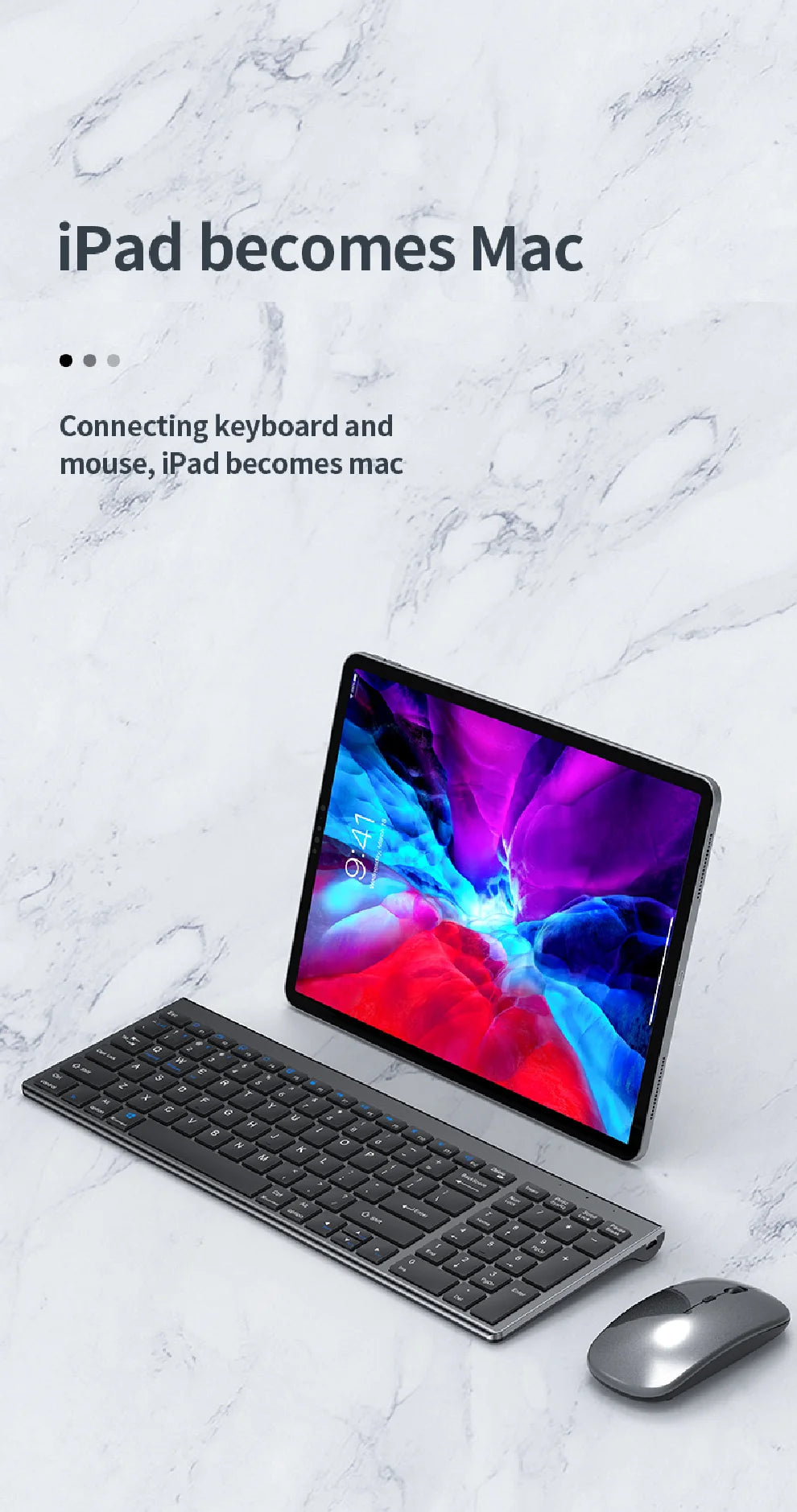 Wireless Keyboard & Mouse Combo – Bluetooth 5.0 & 2.4G Rechargeable Full-Size Ergonomic Set