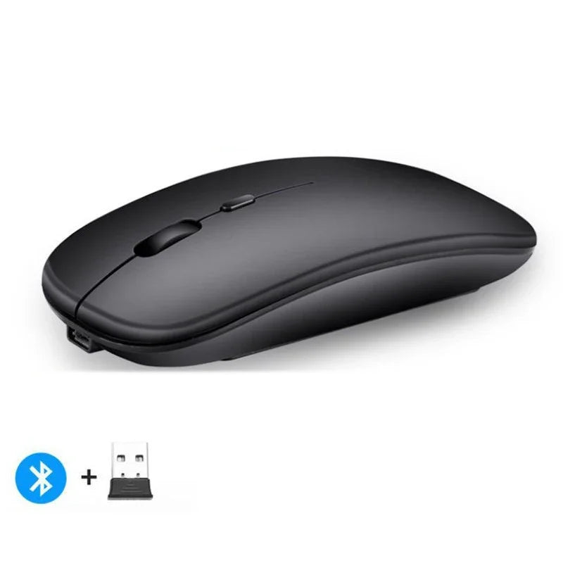 Rechargeable Wireless Mouse – Bluetooth & 2.4GHz Dual-Mode Silent Mini Mouse for PC, Laptop & Mac