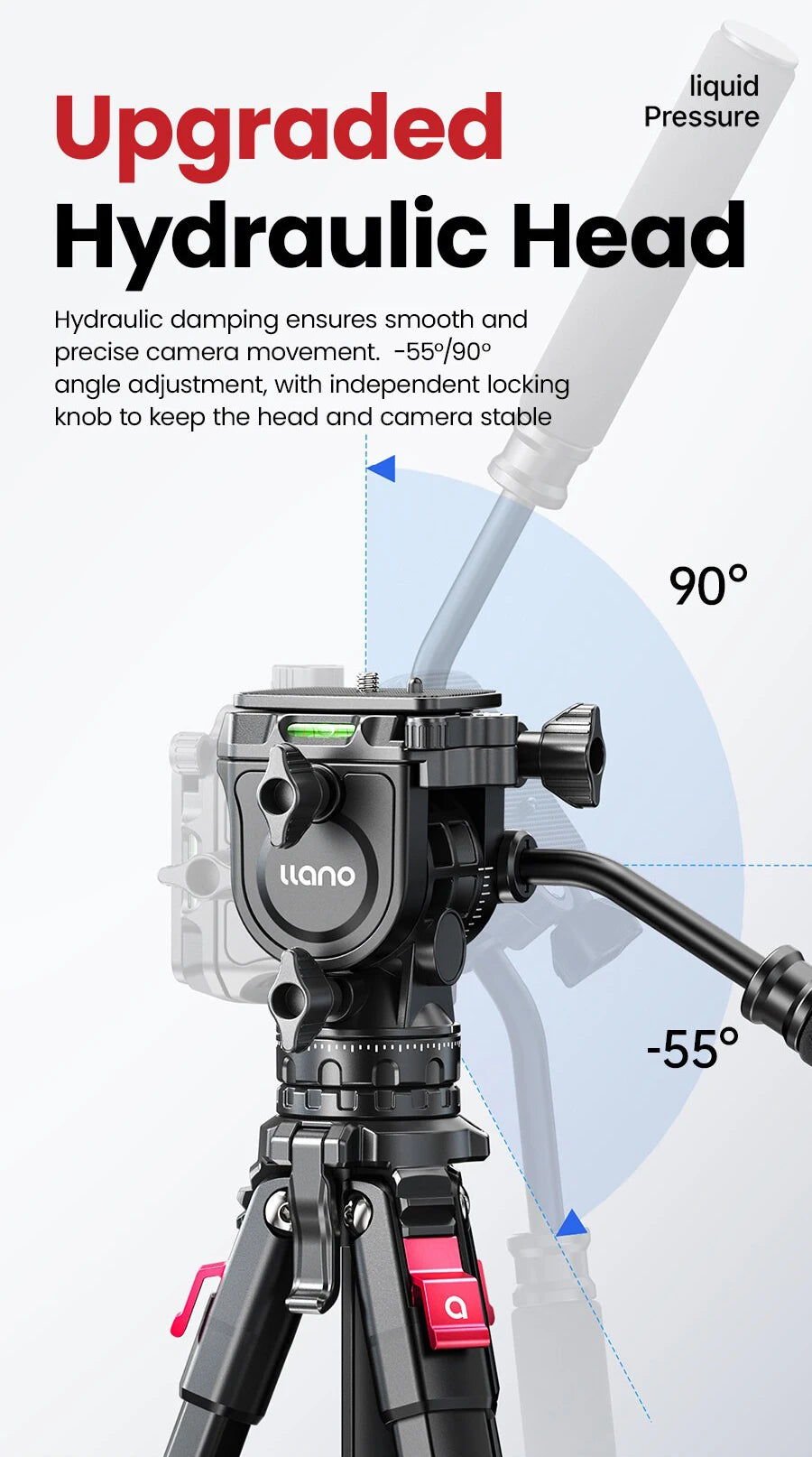 Llano KT003 Professional Camera Tripod with Fluid Head — 15KG Load, Travel-Ready