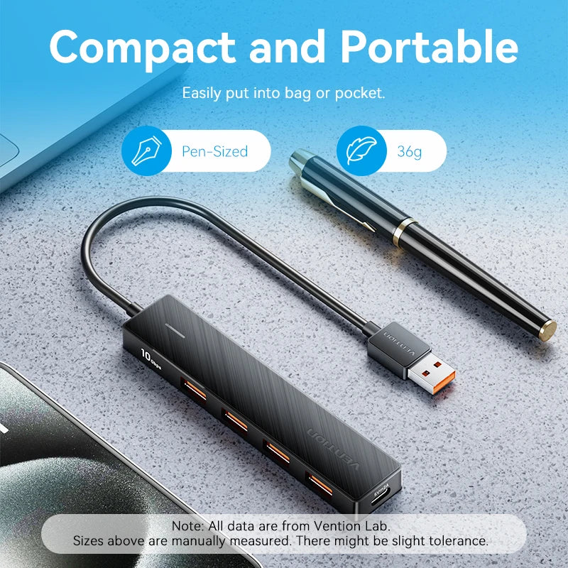 USB 3.2 Gen2 Hub – 5-Port 10Gbps USB-A & USB-C Multiport Adapter for MacBook, iPad & Laptop