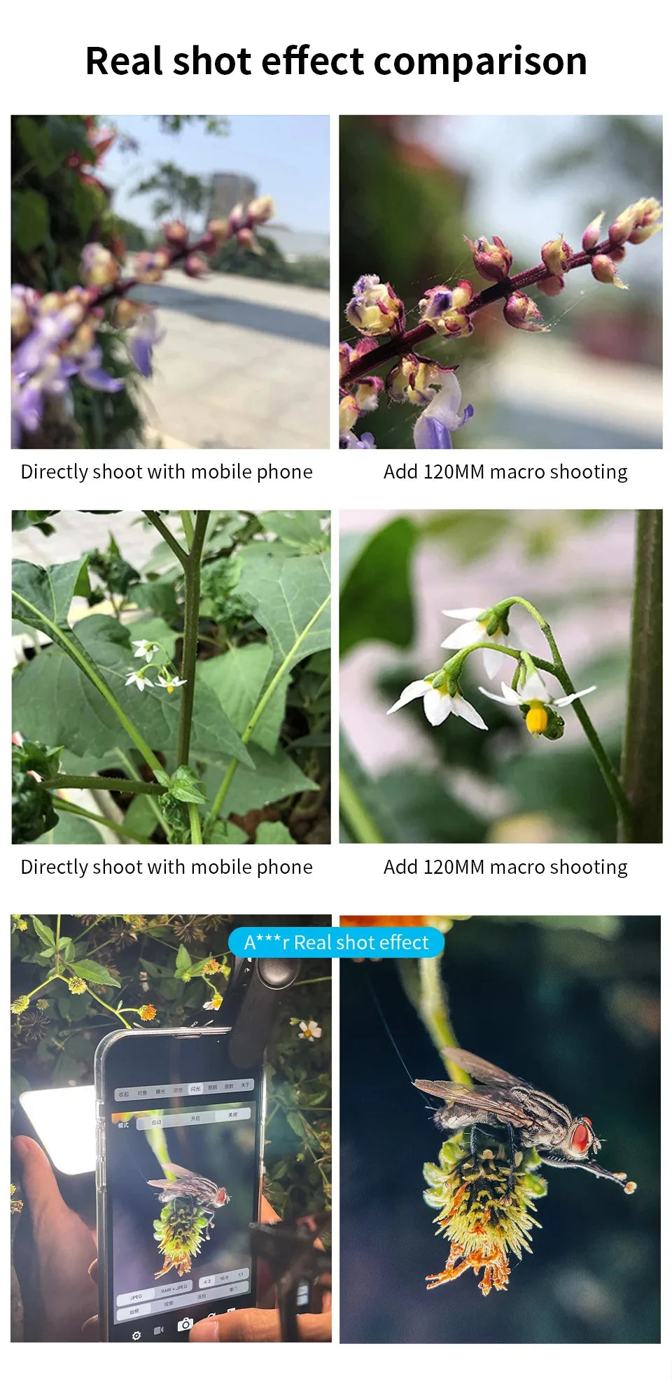 MARTVSEN 120mm Macro Phone Lens — 5K HD 10x Super Macro for iPhone & Android