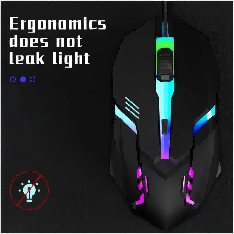 RGB Wired Gaming Mouse – Ergonomic 4-Button USB Mouse with RGB Backlight for Desktop & Laptop