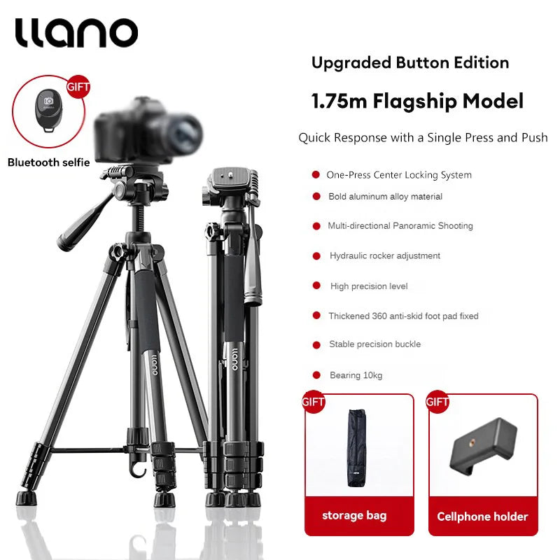 Llano KT003 Professional Camera Tripod with Fluid Head — 15KG Load, Travel-Ready