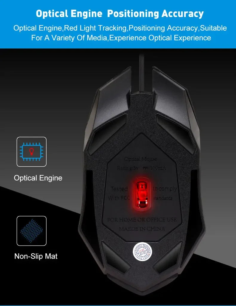 RGB Wired Gaming Mouse – Ergonomic 4-Button USB Mouse with RGB Backlight for Desktop & Laptop