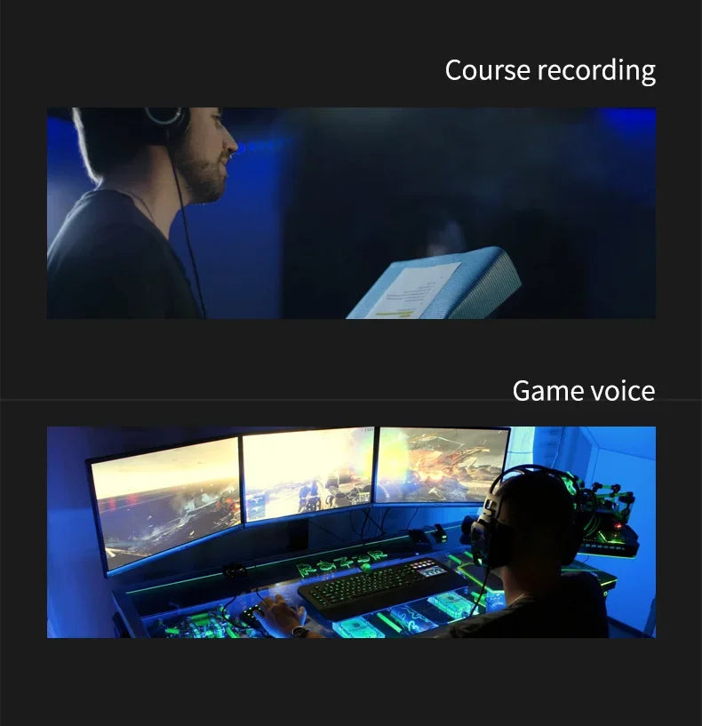 RGB USB Condenser Microphone with Breathing Light – Desktop Mic for Streaming, Gaming & Video Calls