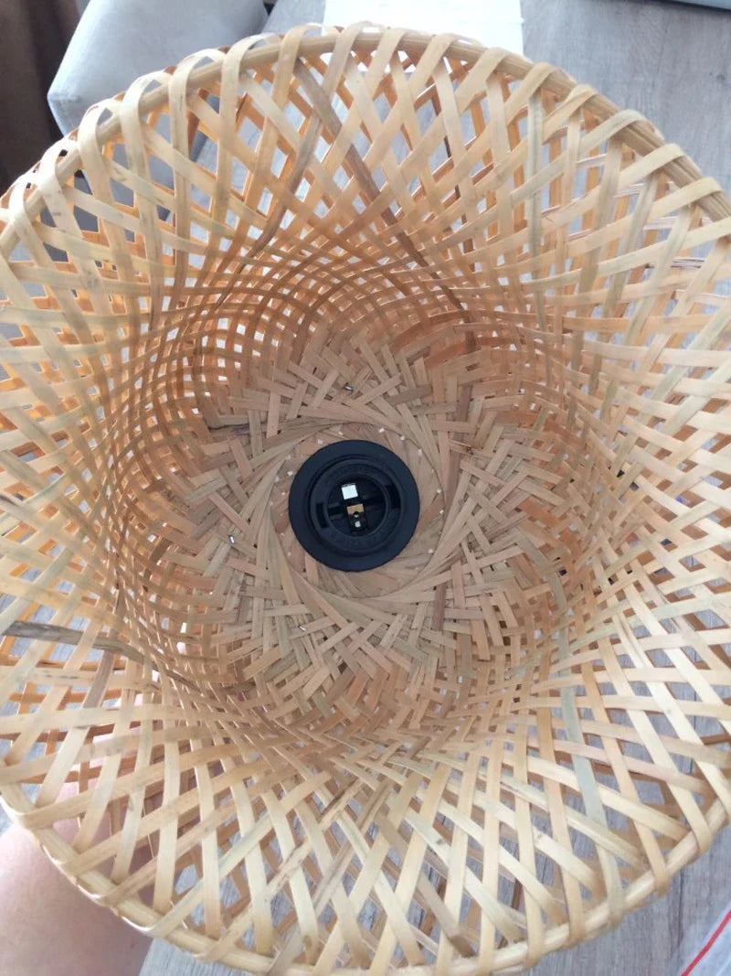 Bamboo Rattan Pendant Light – Handwoven Wicker Ceiling Lamp for Dining Room, Bedroom & Hotel