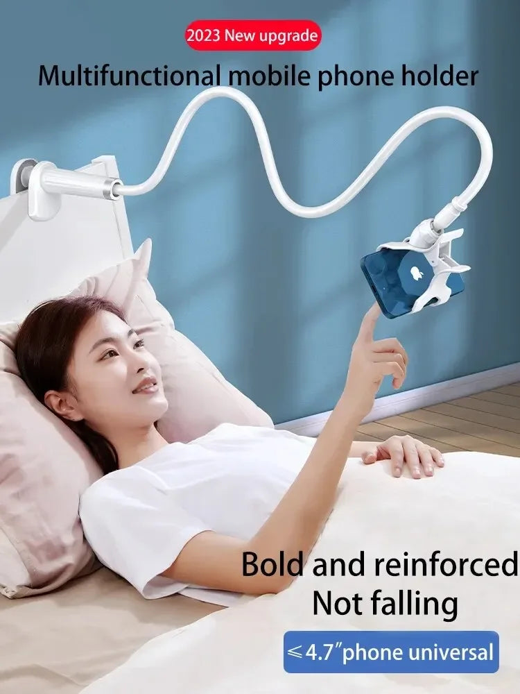 Flexible Gooseneck Phone Mount – Long Arm Clamp Holder for Bed, Desk & Overhead Filming
