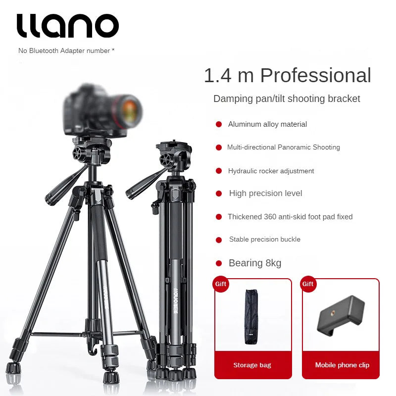 Llano KT003 Professional Camera Tripod with Fluid Head — 15KG Load, Travel-Ready
