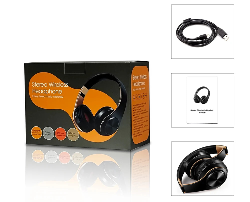 Wireless Bluetooth Headphones with Built-in Mic – 14 Colors