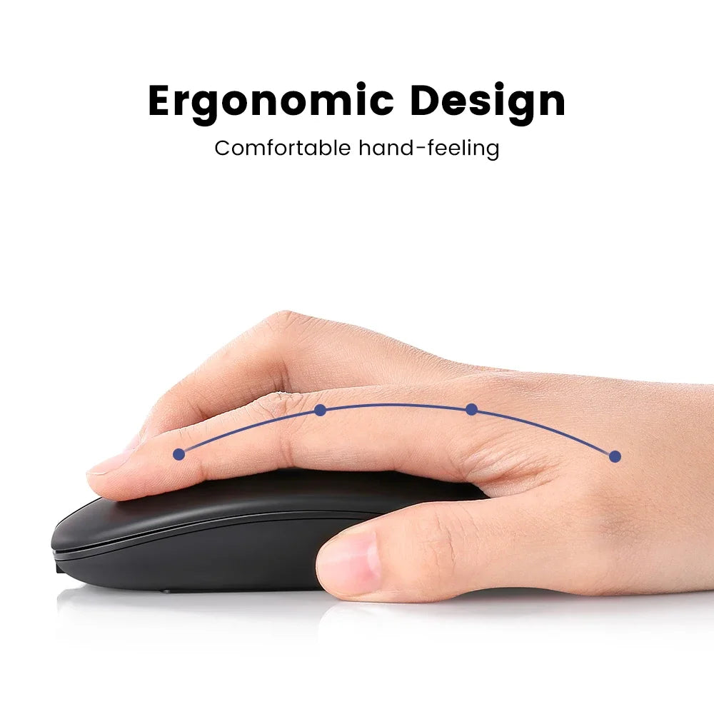 Rechargeable Wireless Mouse – Bluetooth & 2.4GHz Dual-Mode Silent Mini Mouse for PC, Laptop & Mac