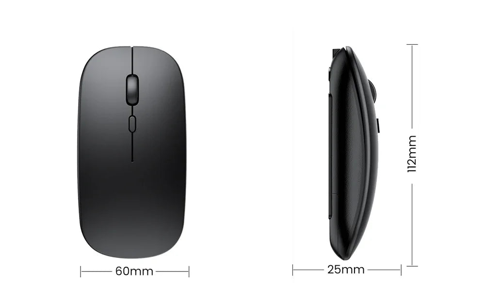 Rechargeable Wireless Mouse – Bluetooth & 2.4GHz Dual-Mode Silent Mini Mouse for PC, Laptop & Mac
