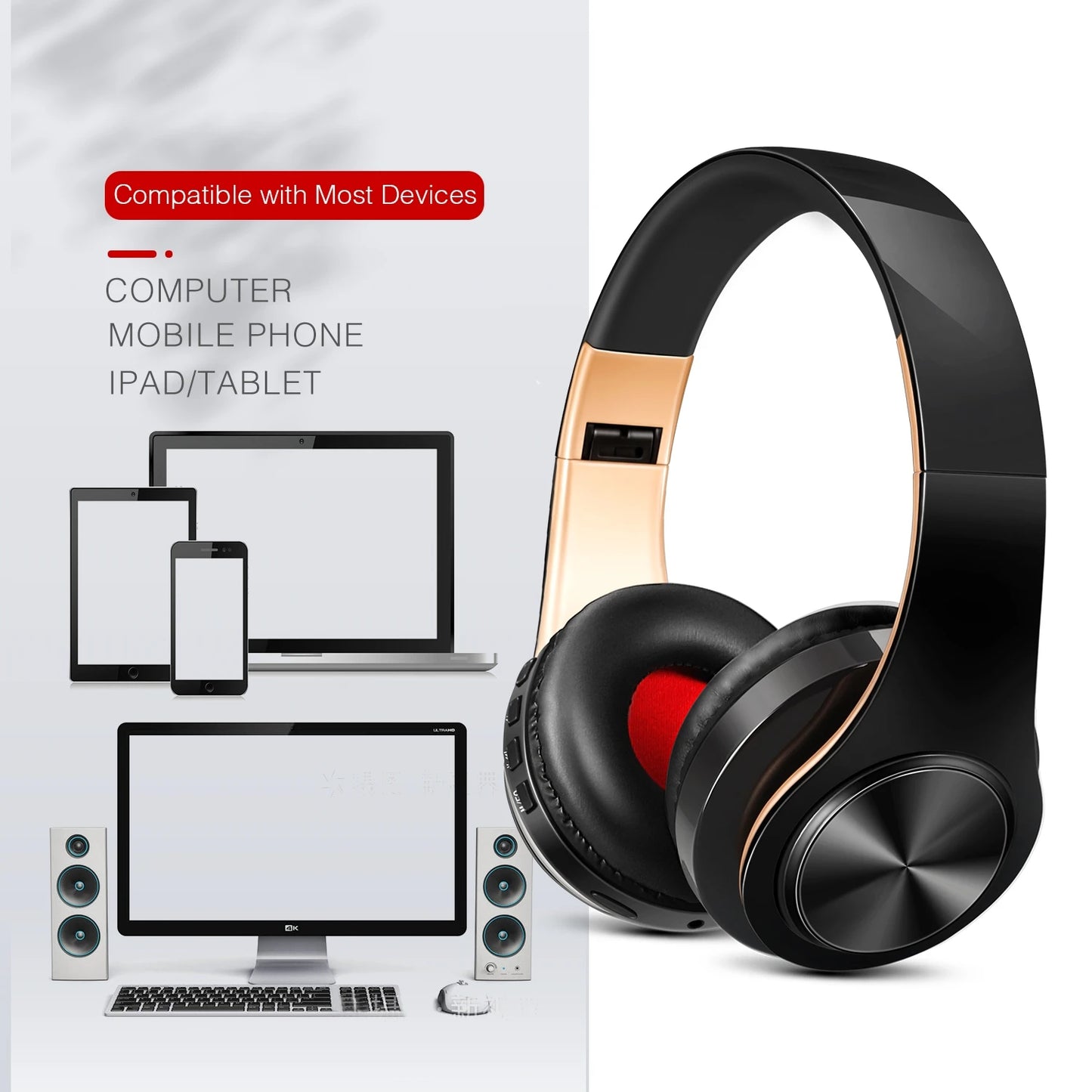 Wireless Bluetooth Headphones with Built-in Mic – 14 Colors