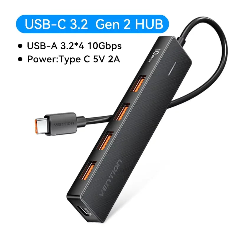 USB 3.2 Gen2 Hub – 5-Port 10Gbps USB-A & USB-C Multiport Adapter for MacBook, iPad & Laptop