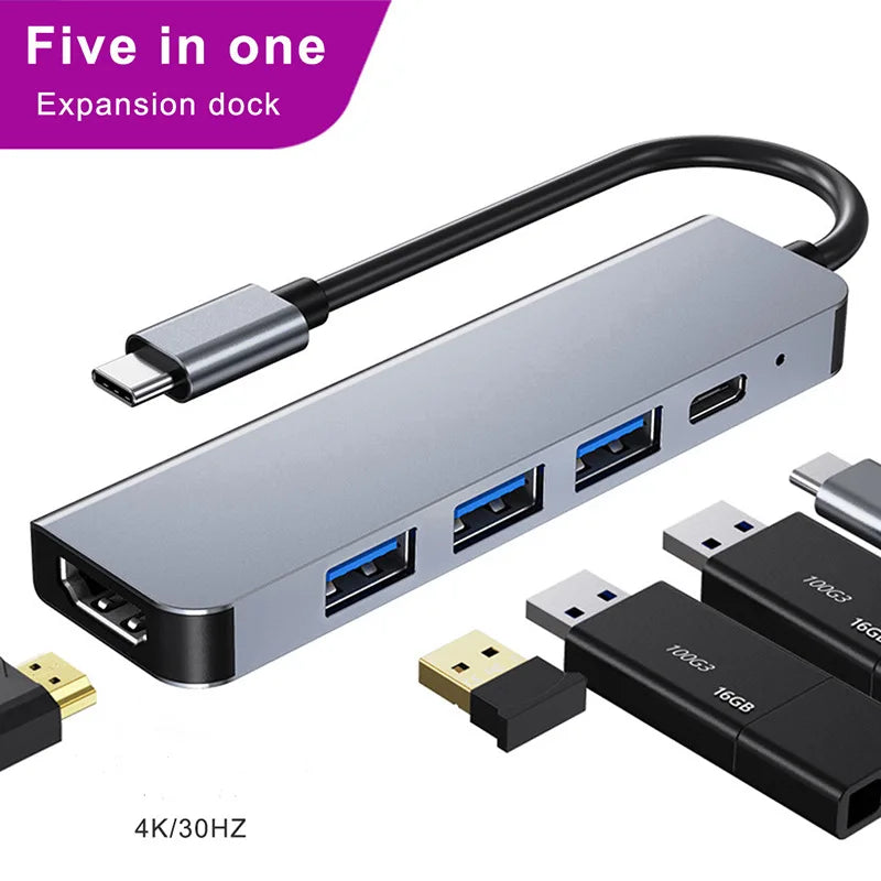 USB-C Hub Multiport Adapter – 4K HDMI, PD Fast Charging, USB 3.0 for MacBook, iPad & Samsung