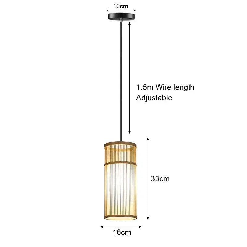 Bamboo Rattan Pendant Light – Handwoven Wicker Ceiling Lamp for Dining Room, Bedroom & Hotel