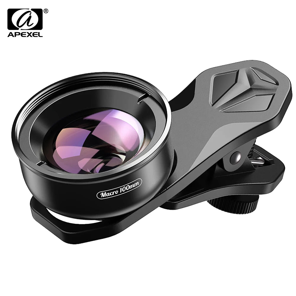 APEXEL APL-HB100MM 100mm Macro Phone Lens Kit — 4K HD with CPL & Star Filter Bundle