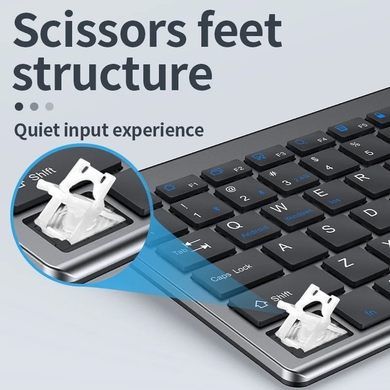 Wireless Keyboard & Mouse Combo – Bluetooth 5.0 & 2.4G Rechargeable Full-Size Ergonomic Set