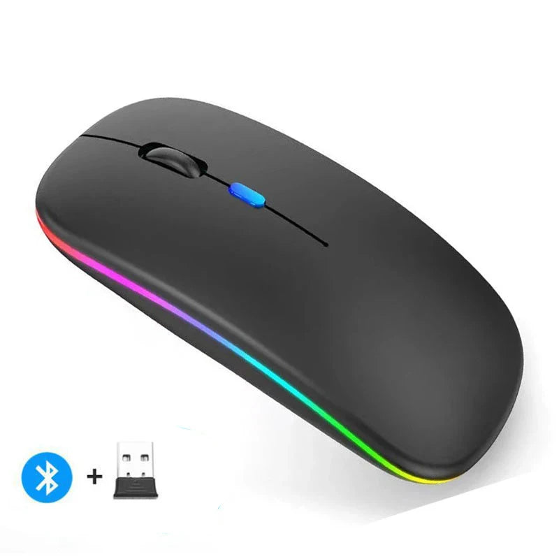 Rechargeable Wireless Mouse – Bluetooth & 2.4GHz Dual-Mode Silent Mini Mouse for PC, Laptop & Mac