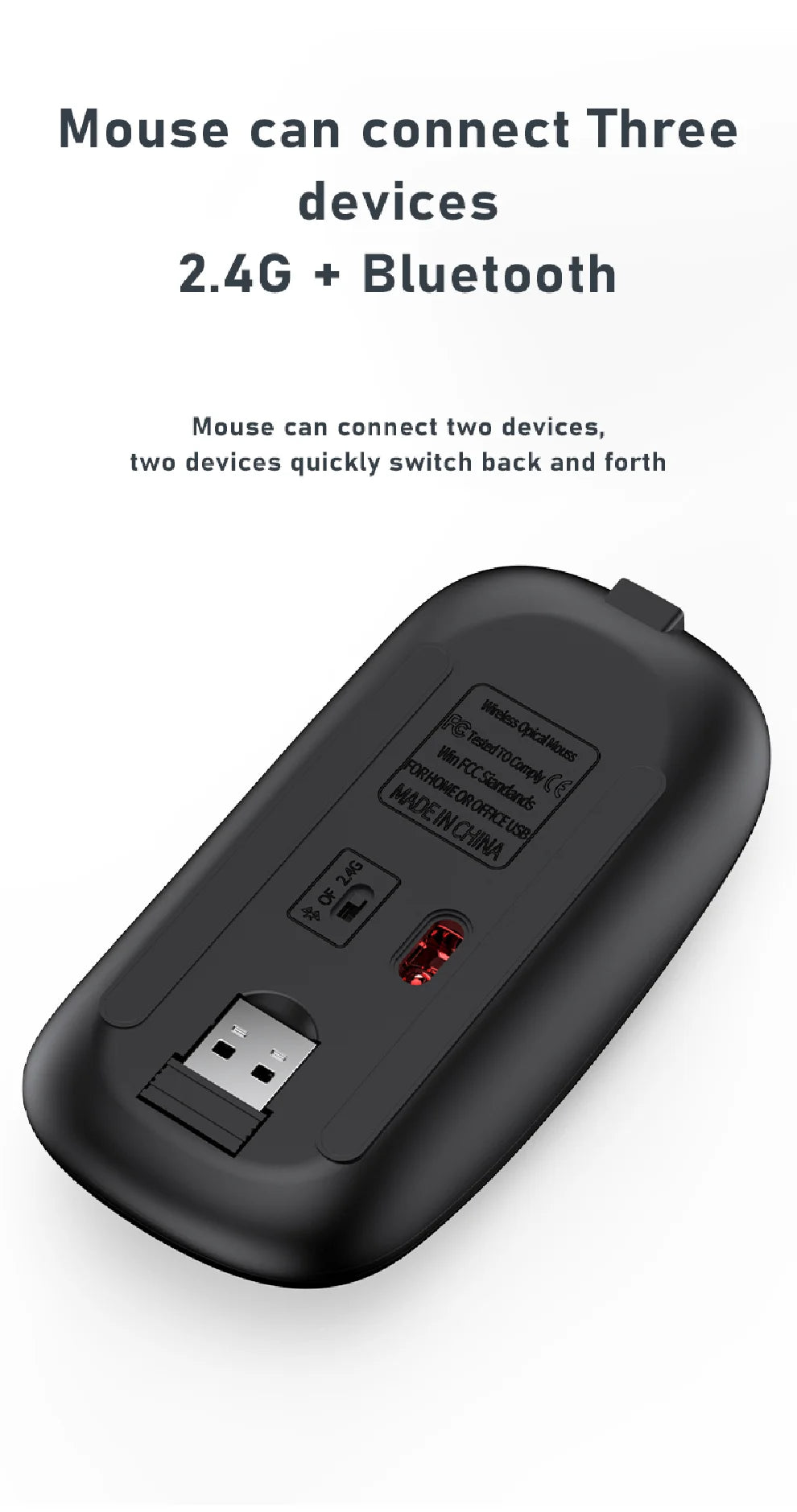 Wireless Keyboard & Mouse Combo – Bluetooth 5.0 & 2.4G Rechargeable Full-Size Ergonomic Set