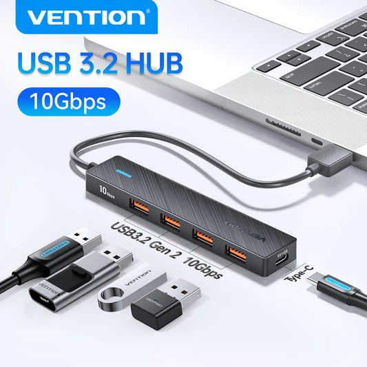 USB 3.2 Gen2 Hub – 5-Port 10Gbps USB-A & USB-C Multiport Adapter for MacBook, iPad & Laptop