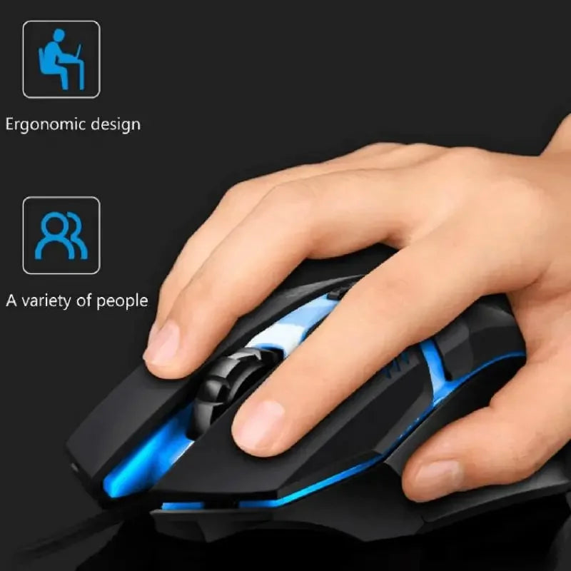 RGB Wired Gaming Mouse – Ergonomic 4-Button USB Mouse with RGB Backlight for Desktop & Laptop