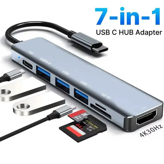 USB-C Hub Multiport Adapter – 4K HDMI, PD Fast Charging, USB 3.0 for MacBook, iPad & Samsung