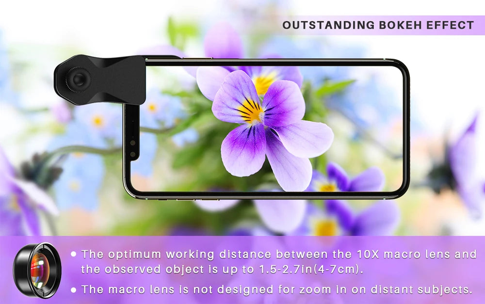 APEXEL APL-HB100MM 100mm Macro Phone Lens Kit — 4K HD with CPL & Star Filter Bundle