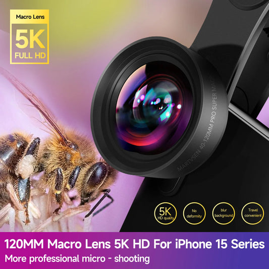 MARTVSEN 120mm Macro Phone Lens — 5K HD 10x Super Macro for iPhone & Android