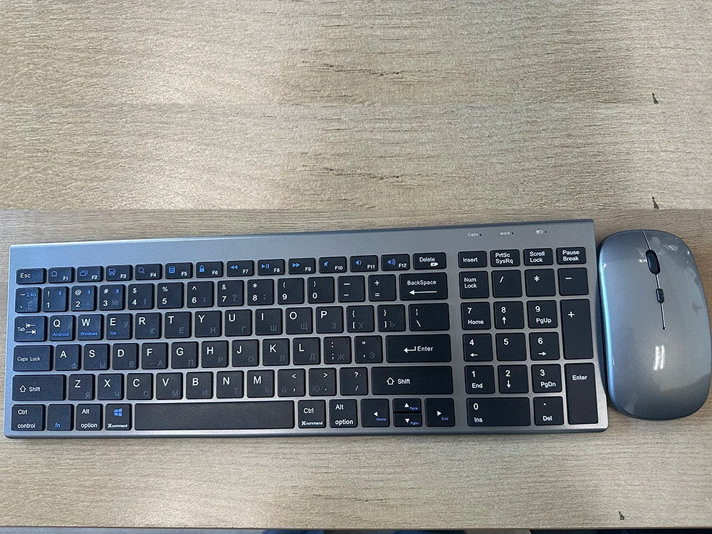 Wireless Keyboard & Mouse Combo – Bluetooth 5.0 & 2.4G Rechargeable Full-Size Ergonomic Set