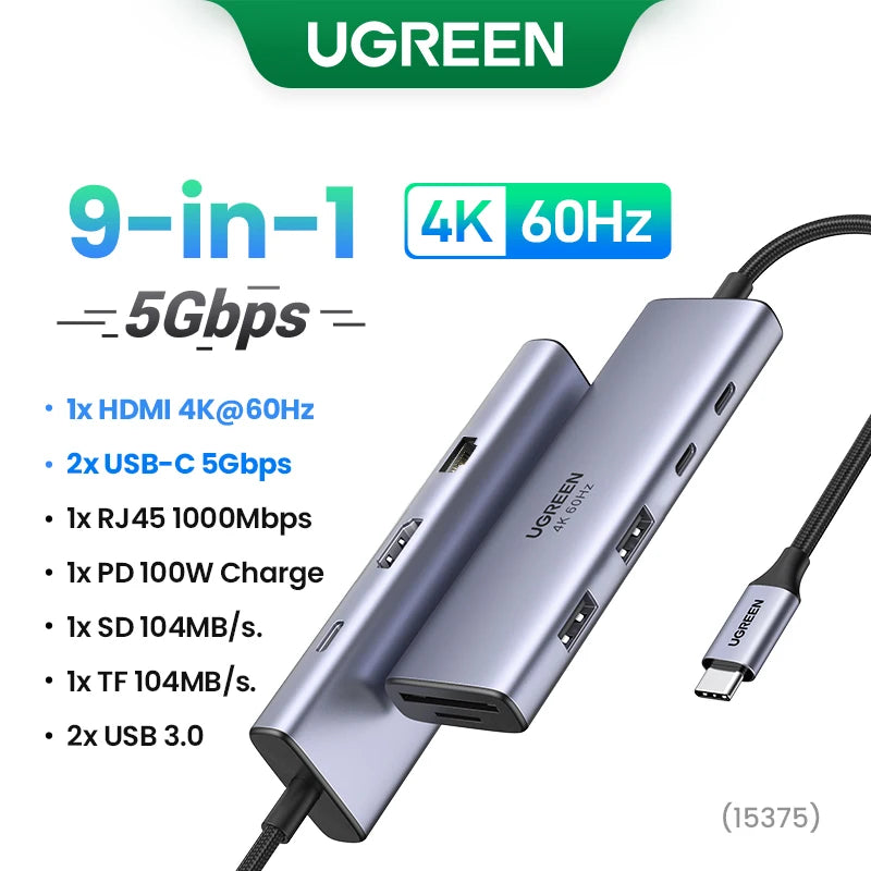 Dual HDMI USB-C Docking Station – Up to 13-in-1 with 8K/4K Output, RJ45, PD 100W & USB 3.0