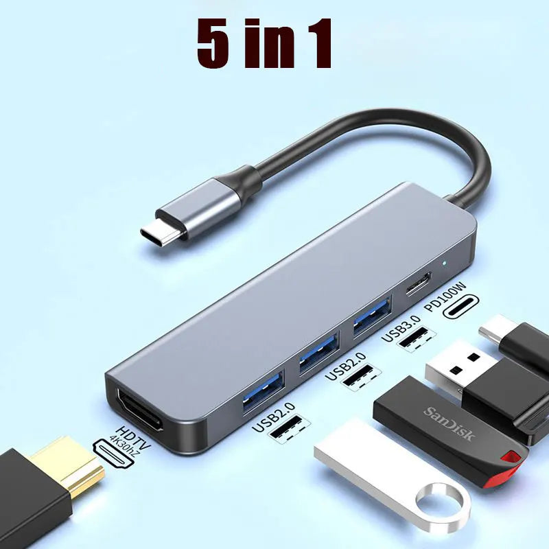 USB-C Hub Multiport Adapter – 4K HDMI, PD Fast Charging, USB 3.0 for MacBook, iPad & Samsung