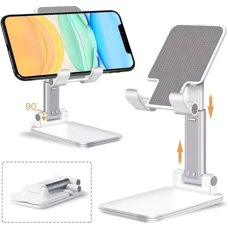 Universal Phone & Tablet Desk Stand – Adjustable, Foldable Holder for Smartphones & Tablets