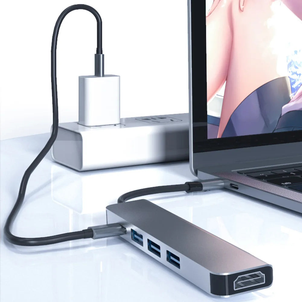 USB-C Hub Multiport Adapter – 4K HDMI, PD Fast Charging, USB 3.0 for MacBook, iPad & Samsung
