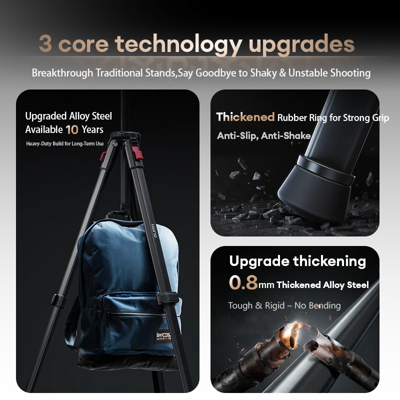 Llano KT003 Professional Camera Tripod with Fluid Head — 15KG Load, Travel-Ready