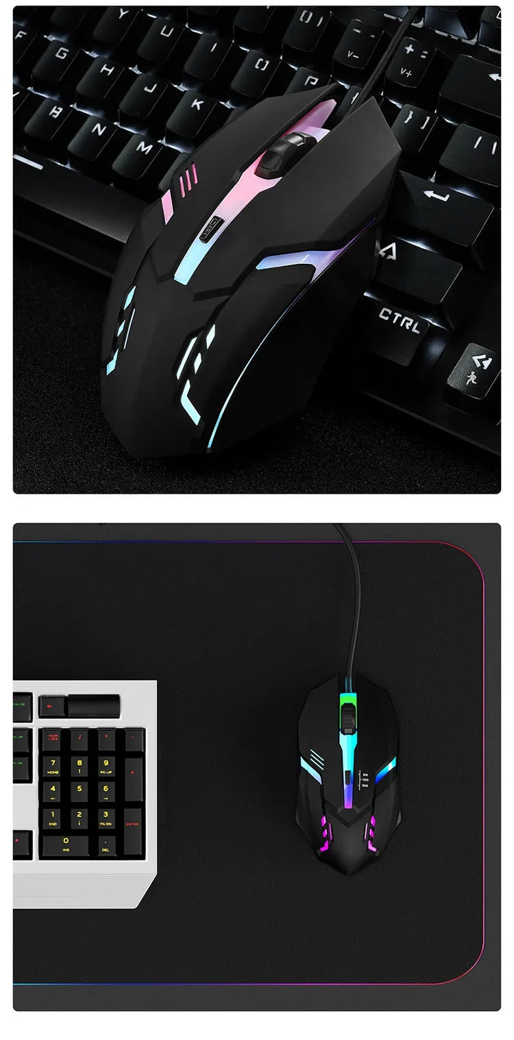 RGB Wired Gaming Mouse – Ergonomic 4-Button USB Mouse with RGB Backlight for Desktop & Laptop