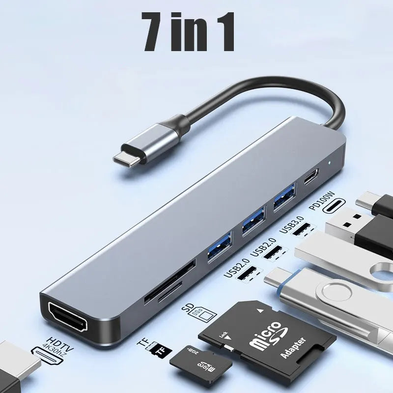 USB-C Hub Multiport Adapter – 4K HDMI, PD Fast Charging, USB 3.0 for MacBook, iPad & Samsung