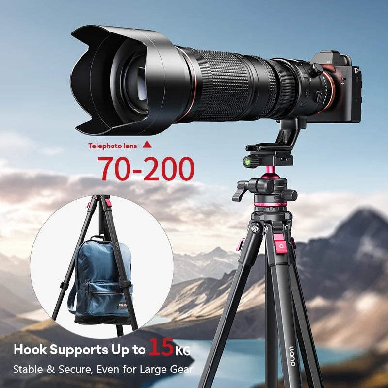 Llano KT003 Professional Camera Tripod with Fluid Head — 15KG Load, Travel-Ready
