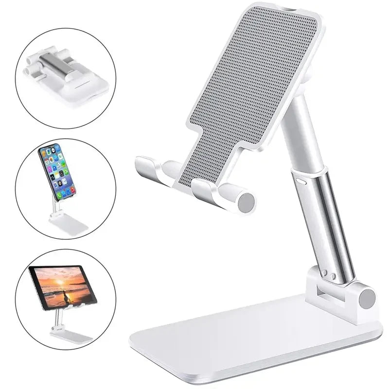 Universal Phone & Tablet Desk Stand – Adjustable, Foldable Holder for Smartphones & Tablets
